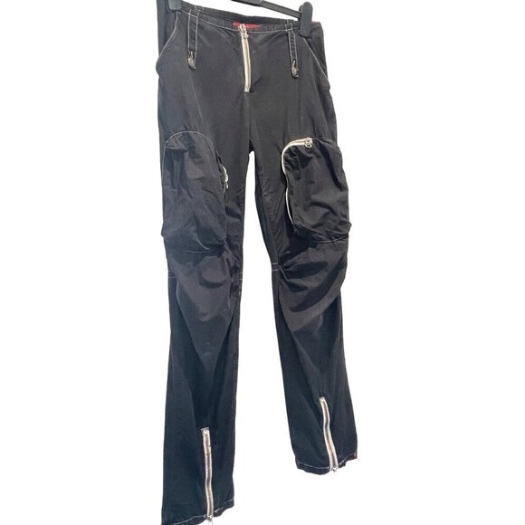Miss Sixty vintage  90s women's pants cargo zippered grungy  28 waist 36 hip  32 - Picture 9 of 12